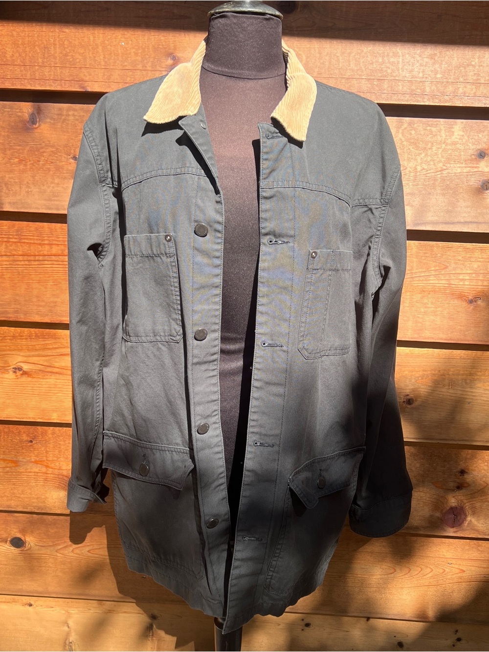 Men's Levis Dark gray Utility Jacket with Tan Corduroy Collar